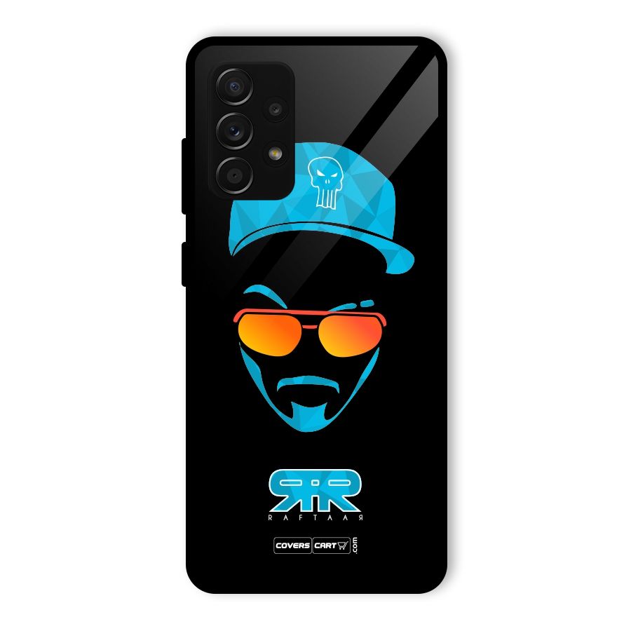 Raftaar Black and Blue Glass Back Case for Galaxy A53 5G