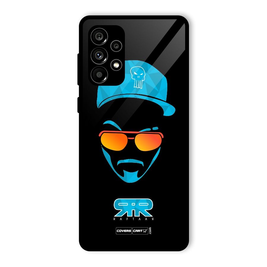 Raftaar Black and Blue Glass Back Case for Galaxy A73 5G