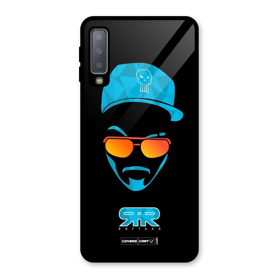 Raftaar Black and Blue Glass Back Case for Galaxy A7 (2018)