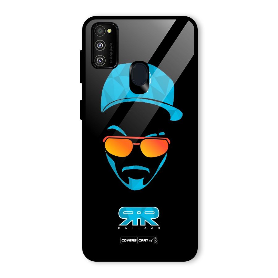 Raftaar Black and Blue Glass Back Case for Galaxy M30s