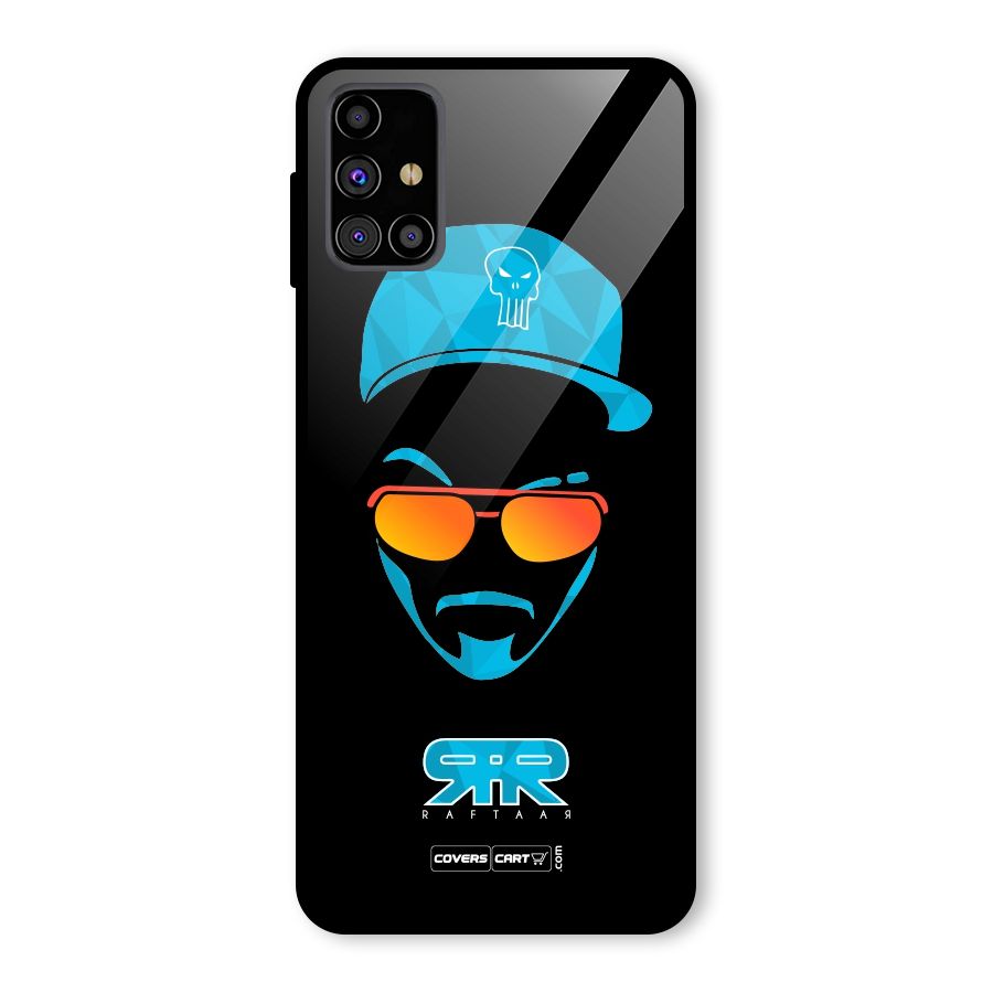 Raftaar Black and Blue Glass Back Case for Galaxy M31s