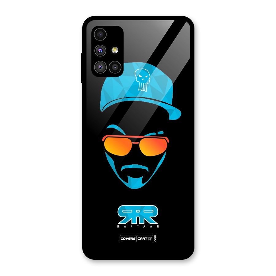 Raftaar Black and Blue Glass Back Case for Galaxy M51