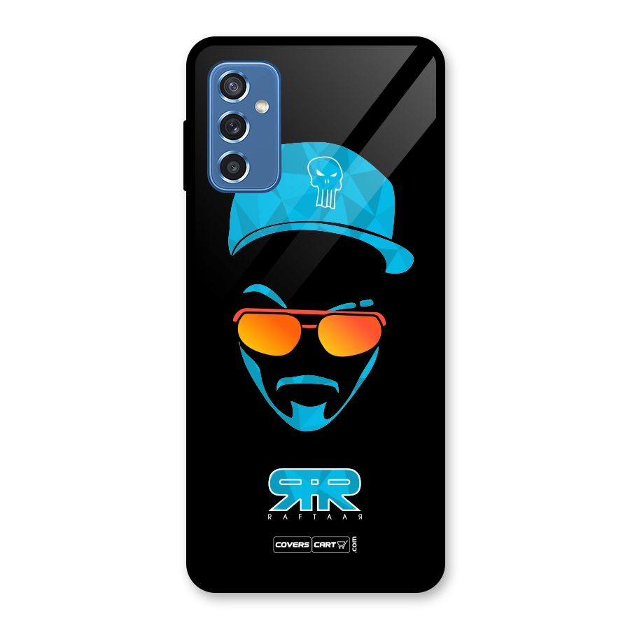 Raftaar Black and Blue Glass Back Case for Galaxy M52 5G