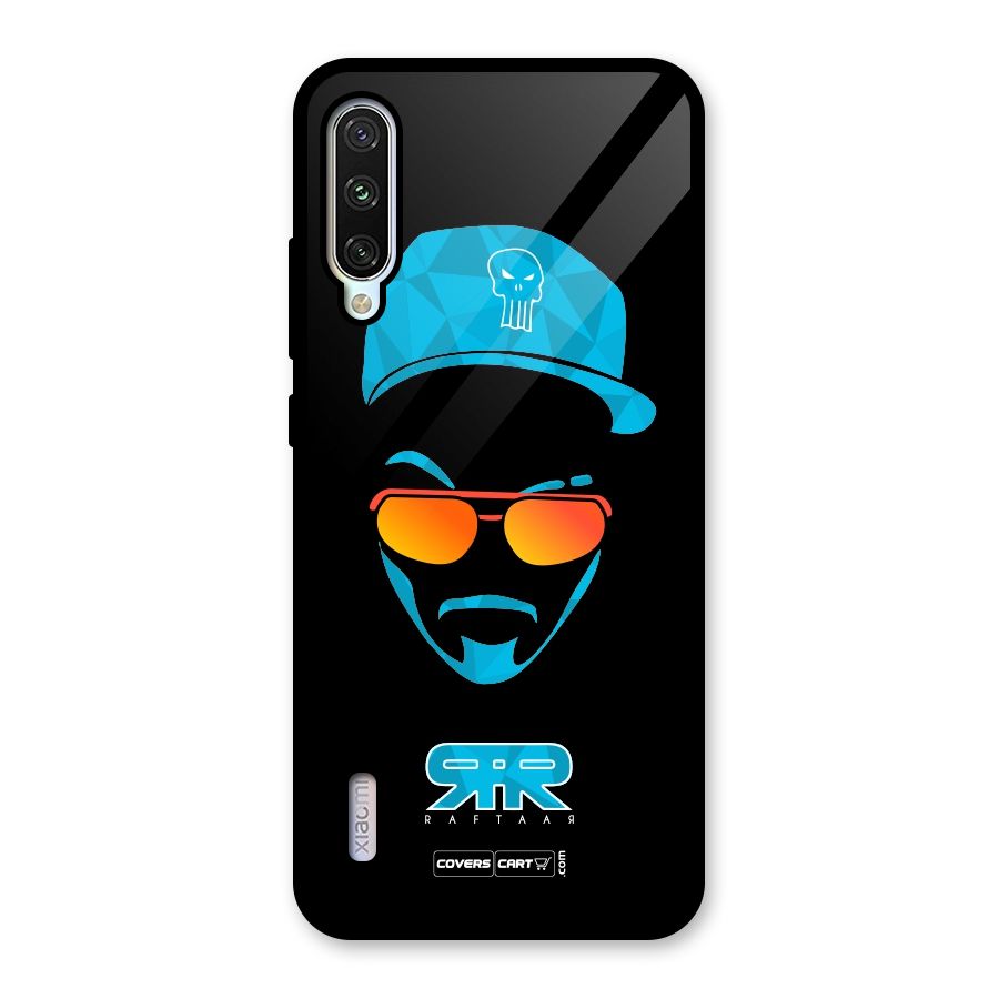 Raftaar Black and Blue Glass Back Case for Mi A3