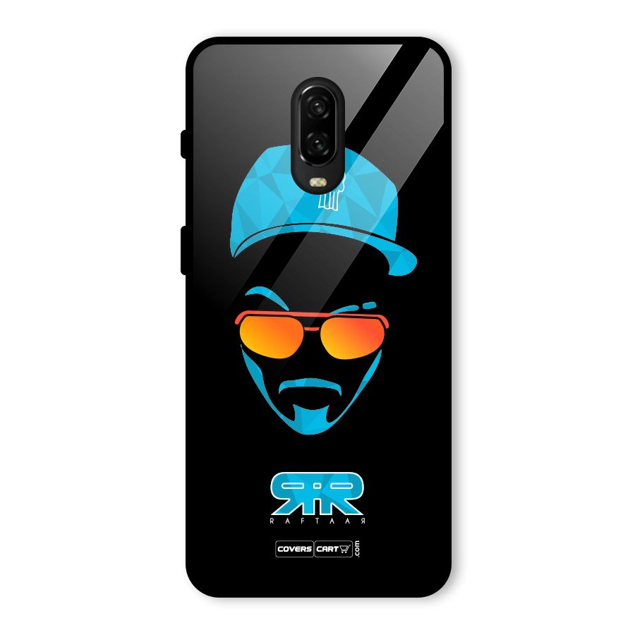 Raftaar Black and Blue Glass Back Case for OnePlus 6T