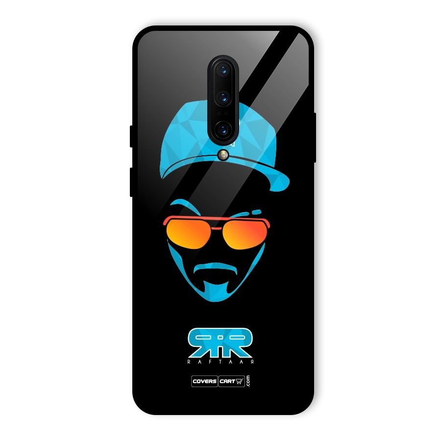 Raftaar Black and Blue Glass Back Case for OnePlus 7 Pro
