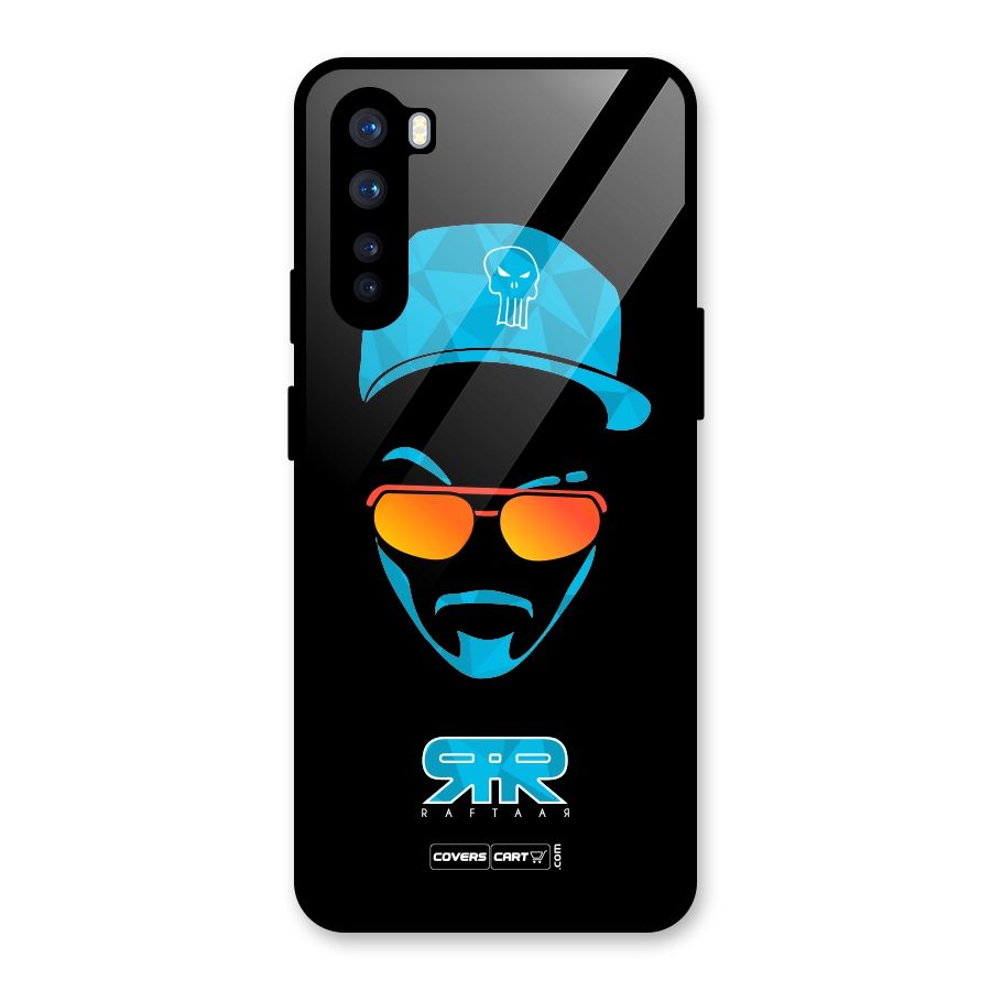 Raftaar Black and Blue Glass Back Case for OnePlus Nord