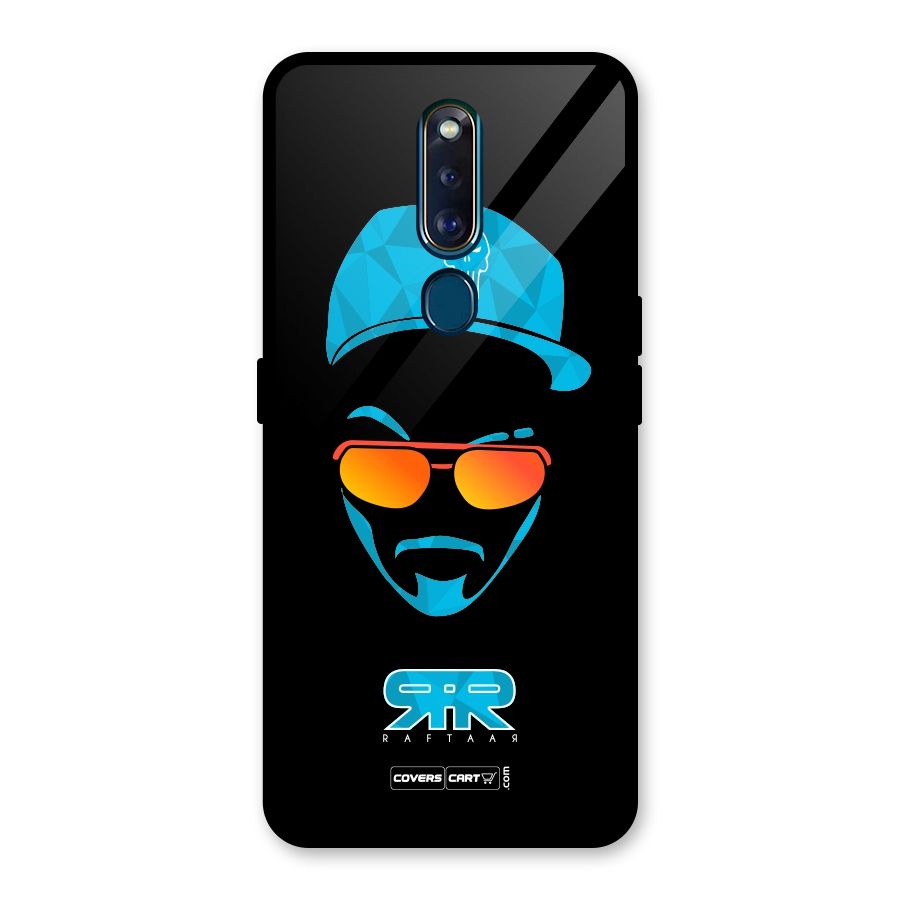 Raftaar Black and Blue Glass Back Case for Oppo F11 Pro