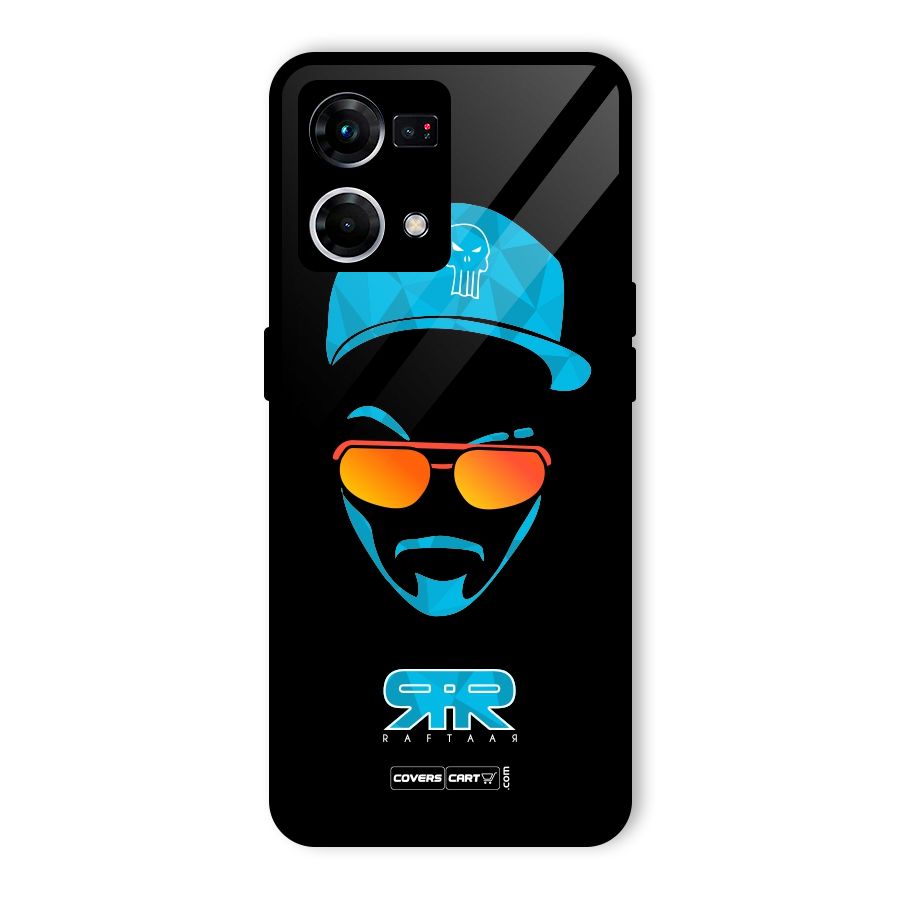 Raftaar Black and Blue Glass Back Case for Oppo F21 Pro 4G