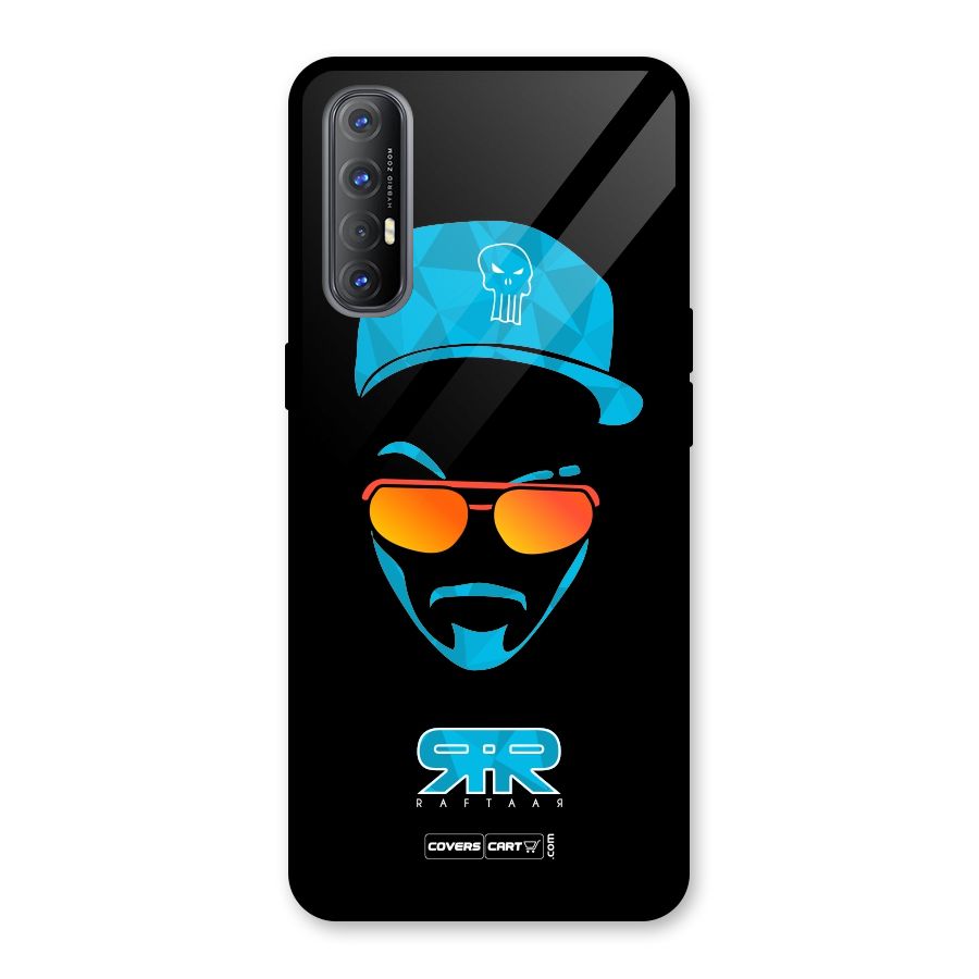 Raftaar Black and Blue Glass Back Case for Oppo Reno3 Pro