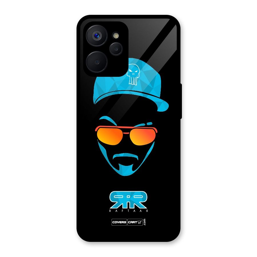 Raftaar Black and Blue Glass Back Case for Realme 9i 5G
