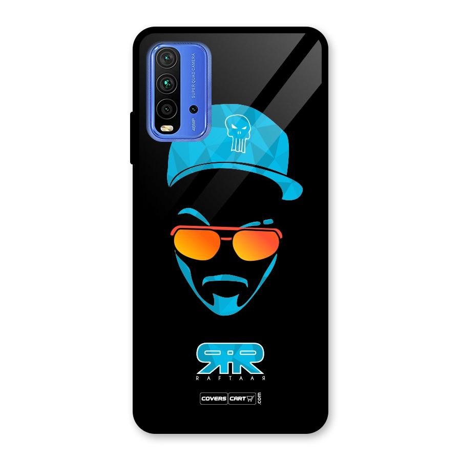 Raftaar Black and Blue Glass Back Case for Redmi 9 Power
