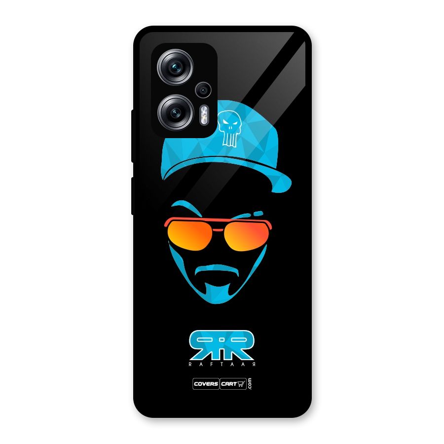 Raftaar Black and Blue Glass Back Case for Redmi K50i