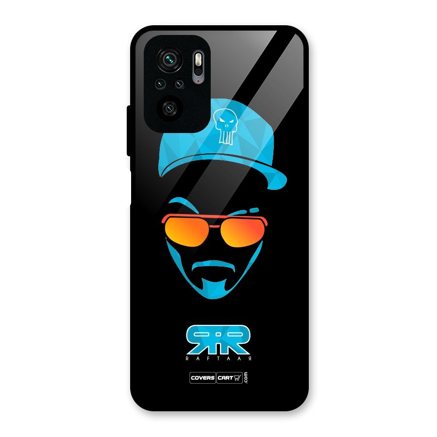 Raftaar Black and Blue Glass Back Case for Redmi Note 10S