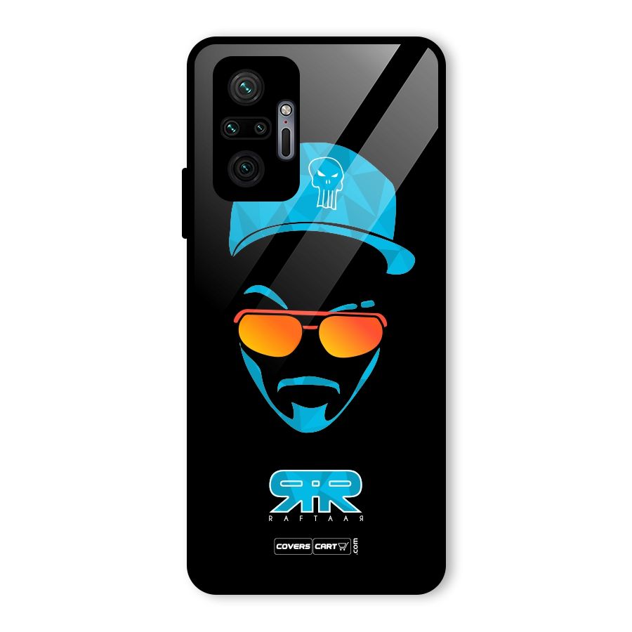 Raftaar Black and Blue Glass Back Case for Redmi Note 10 Pro