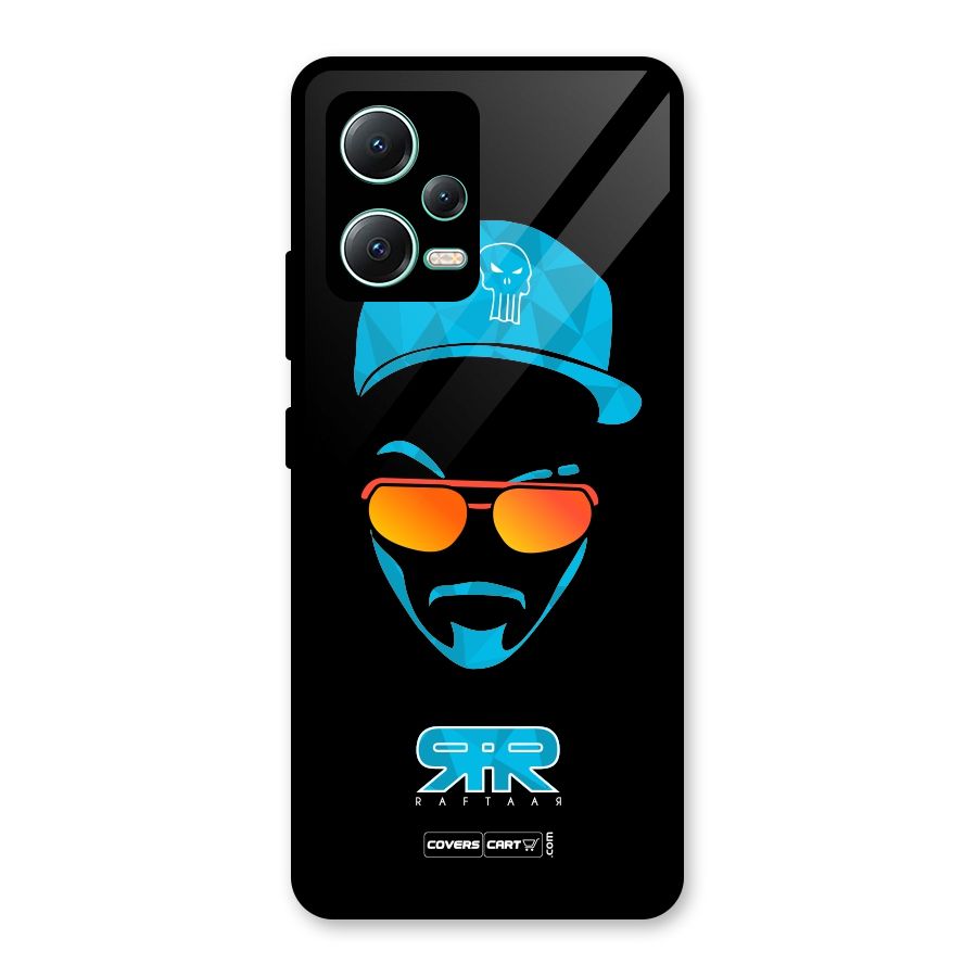 Raftaar Black and Blue Glass Back Case for Redmi Note 12 5G