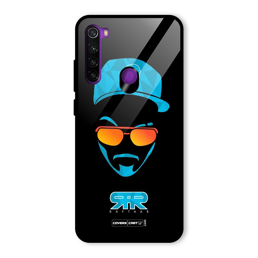 Raftaar Black and Blue Glass Back Case for Redmi Note 8