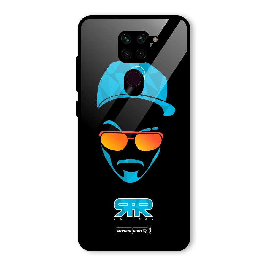 Raftaar Black and Blue Glass Back Case for Redmi Note 9