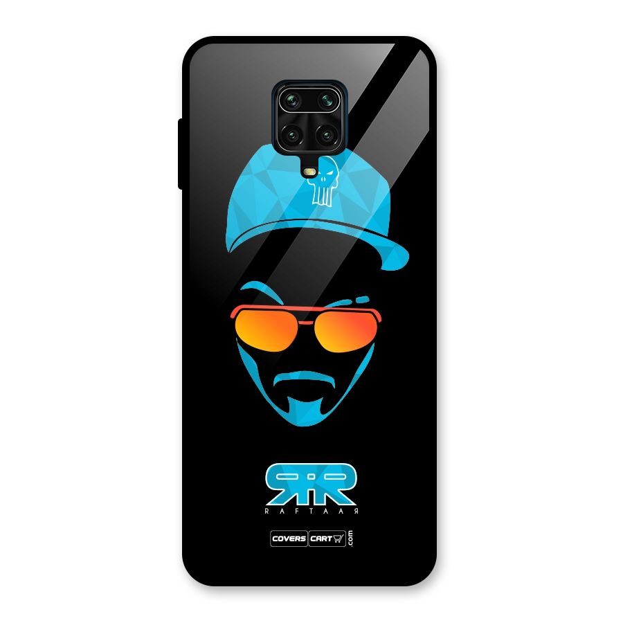 Raftaar Black and Blue Glass Back Case for Redmi Note 9 Pro