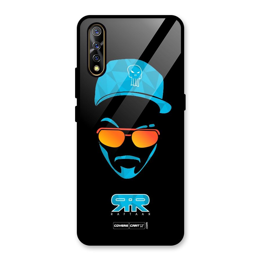 Raftaar Black and Blue Glass Back Case for Vivo S1