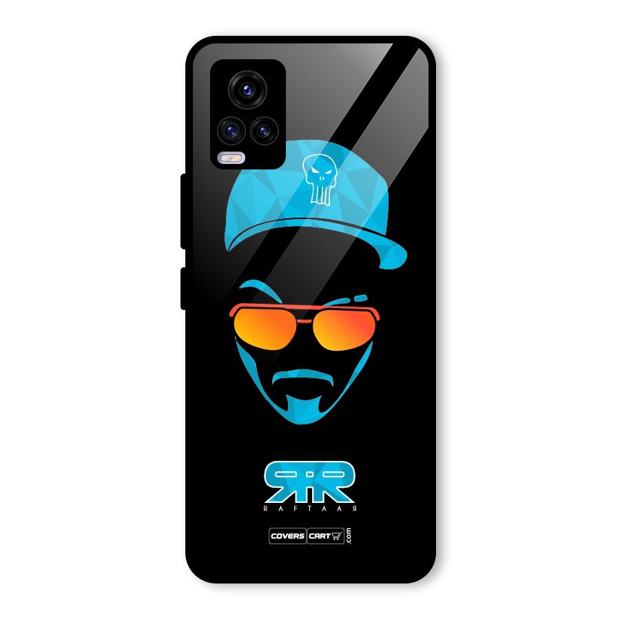 Raftaar Black and Blue Glass Back Case for Vivo V20