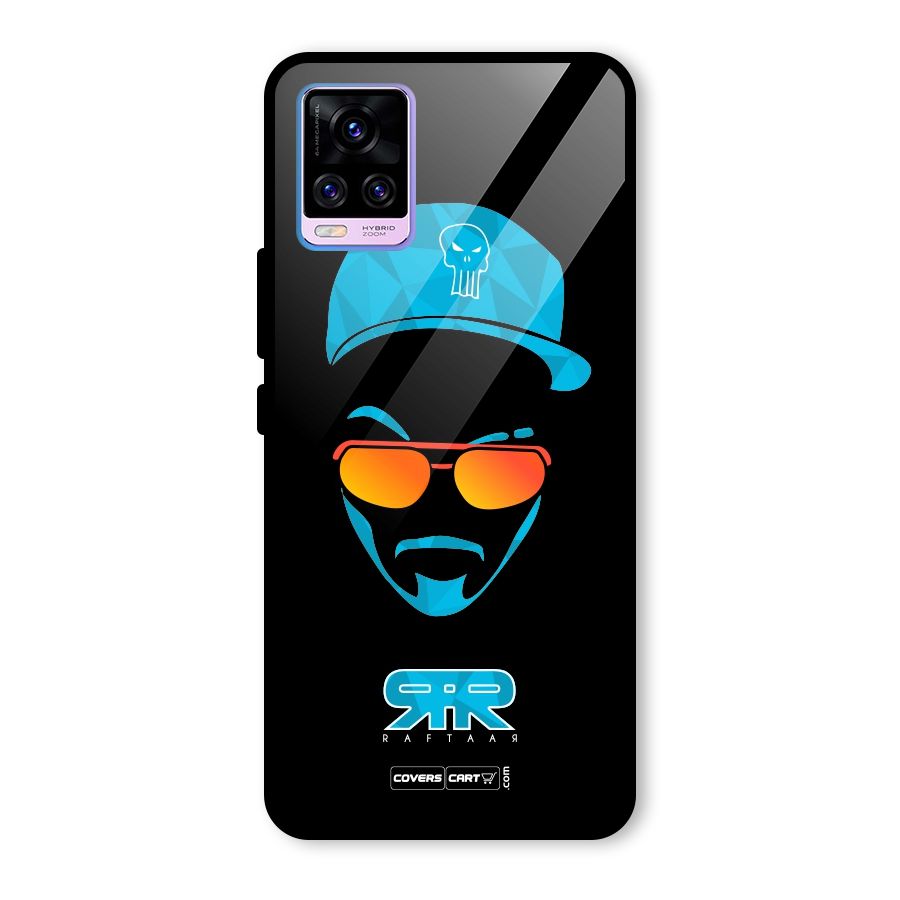 Raftaar Black and Blue Glass Back Case for Vivo V20 Pro