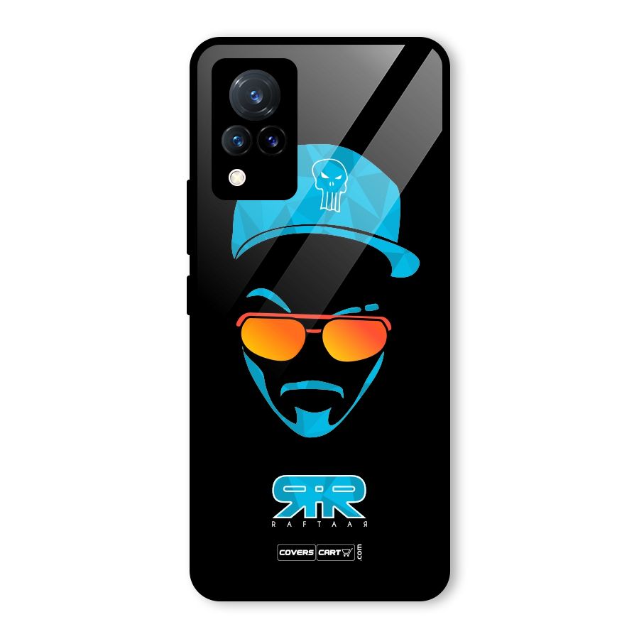 Raftaar Black and Blue Glass Back Case for Vivo V21 5G