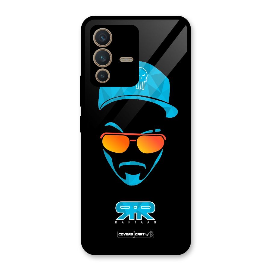 Raftaar Black and Blue Glass Back Case for Vivo V23 5G