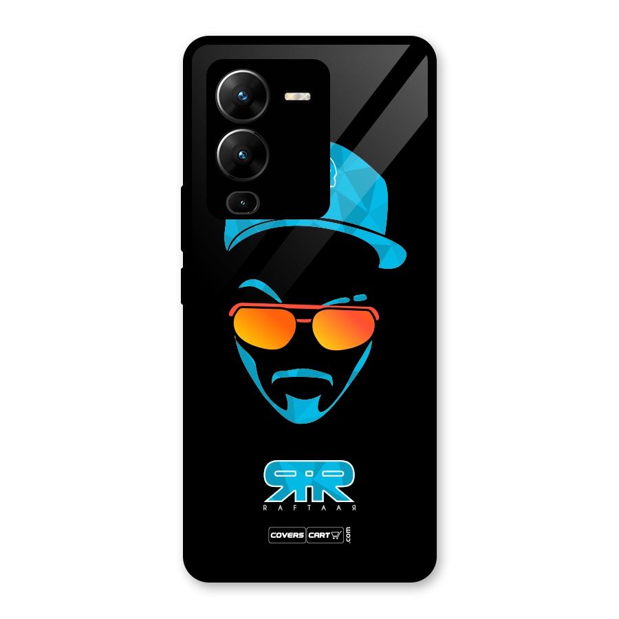 Raftaar Black and Blue Glass Back Case for Vivo V25 Pro