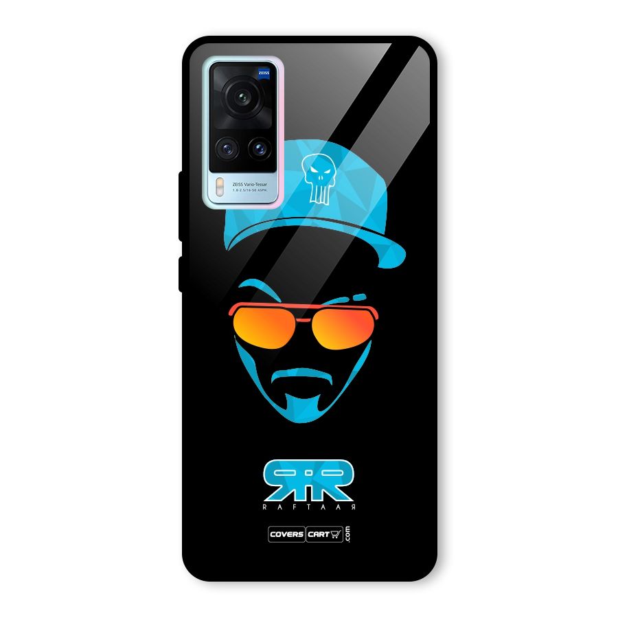 Raftaar Black and Blue Glass Back Case for Vivo X60