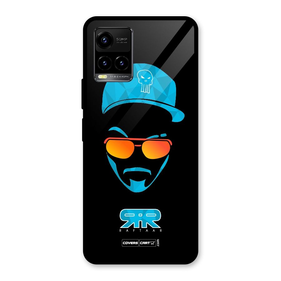 Raftaar Black and Blue Glass Back Case for Vivo Y21T