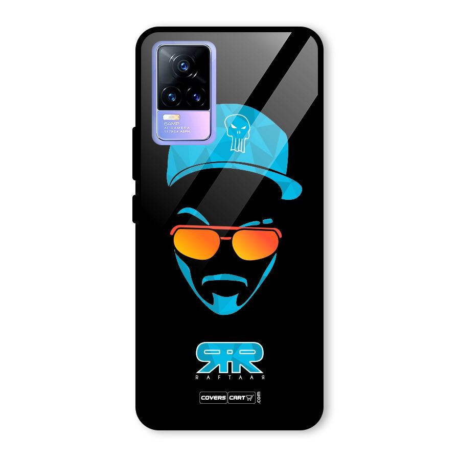 Raftaar Black and Blue Glass Back Case for Vivo Y73