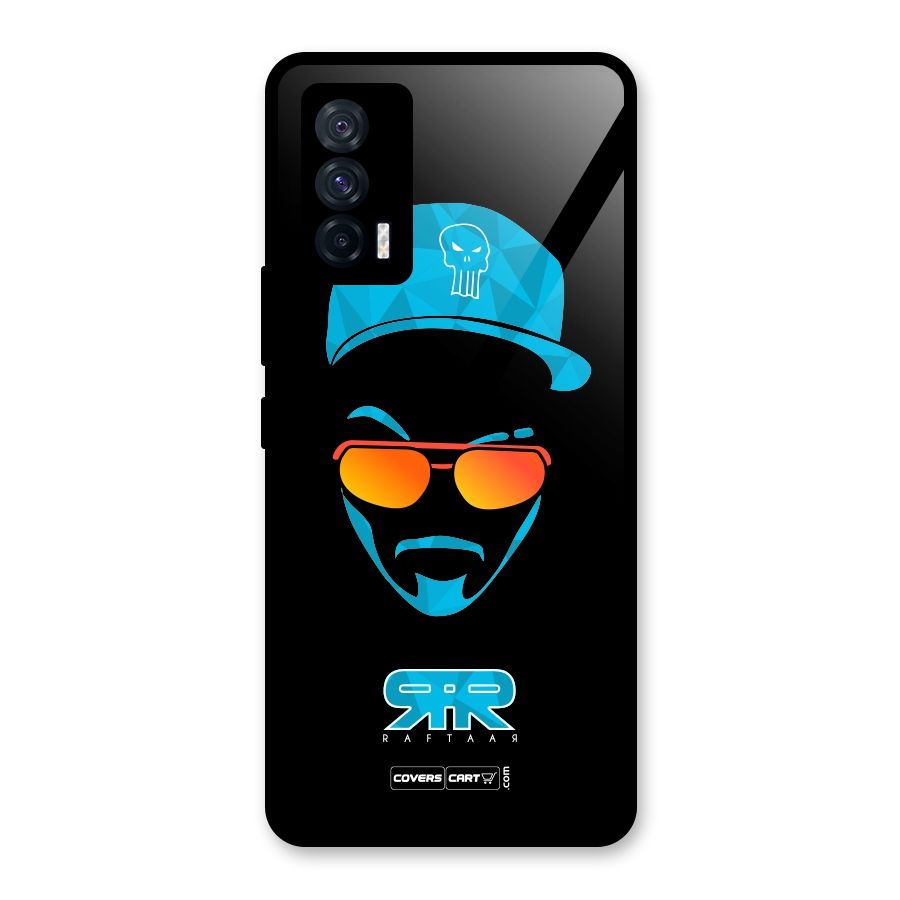 Raftaar Black and Blue Glass Back Case for Vivo iQOO 7 5G