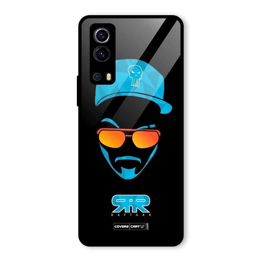 Raftaar Black and Blue Glass Back Case for Vivo iQOO Z3