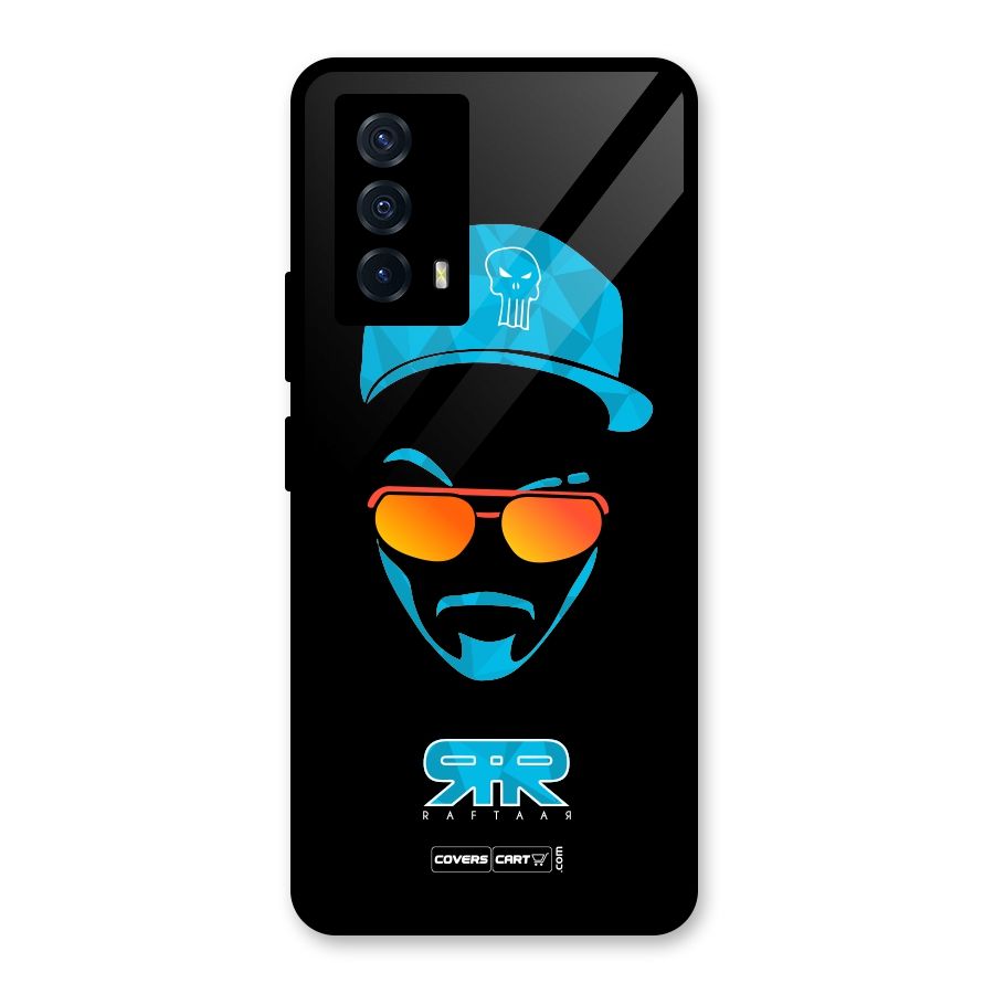 Raftaar Black and Blue Glass Back Case for Vivo iQOO Z5
