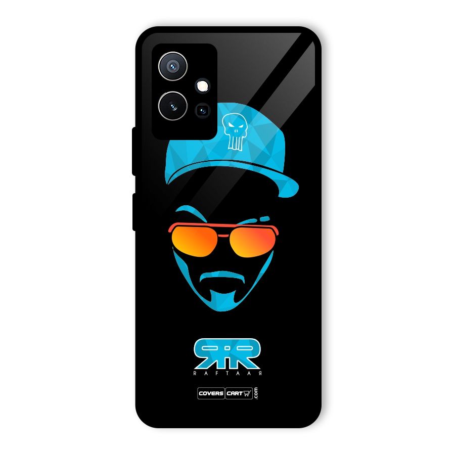 Raftaar Black and Blue Glass Back Case for Vivo iQOO Z6