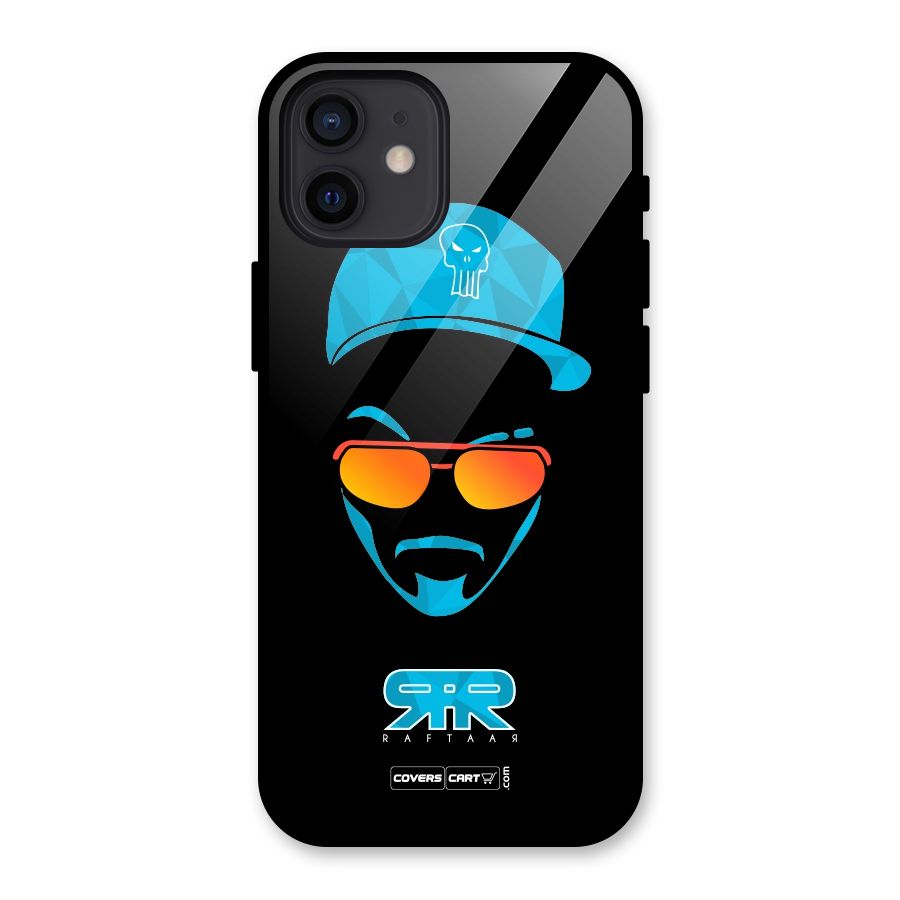 Raftaar Black and Blue Glass Back Case for iPhone 12