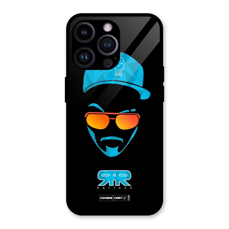 Raftaar Black and Blue Glass Back Case for iPhone 14 Pro Max