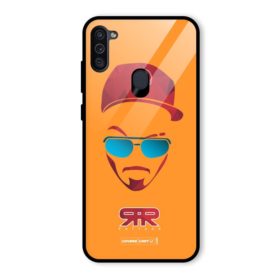 Raftaar Orange Glass Back Case for Galaxy M11