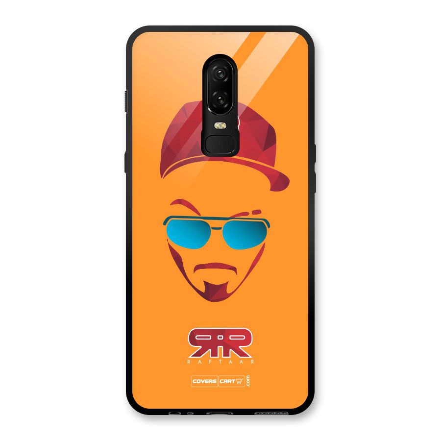 Raftaar Orange Glass Back Case for OnePlus 6