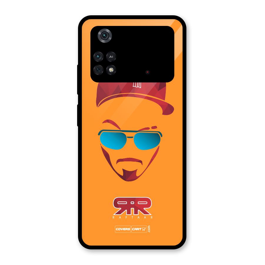 Raftaar Orange Glass Back Case for Poco M4 Pro 4G