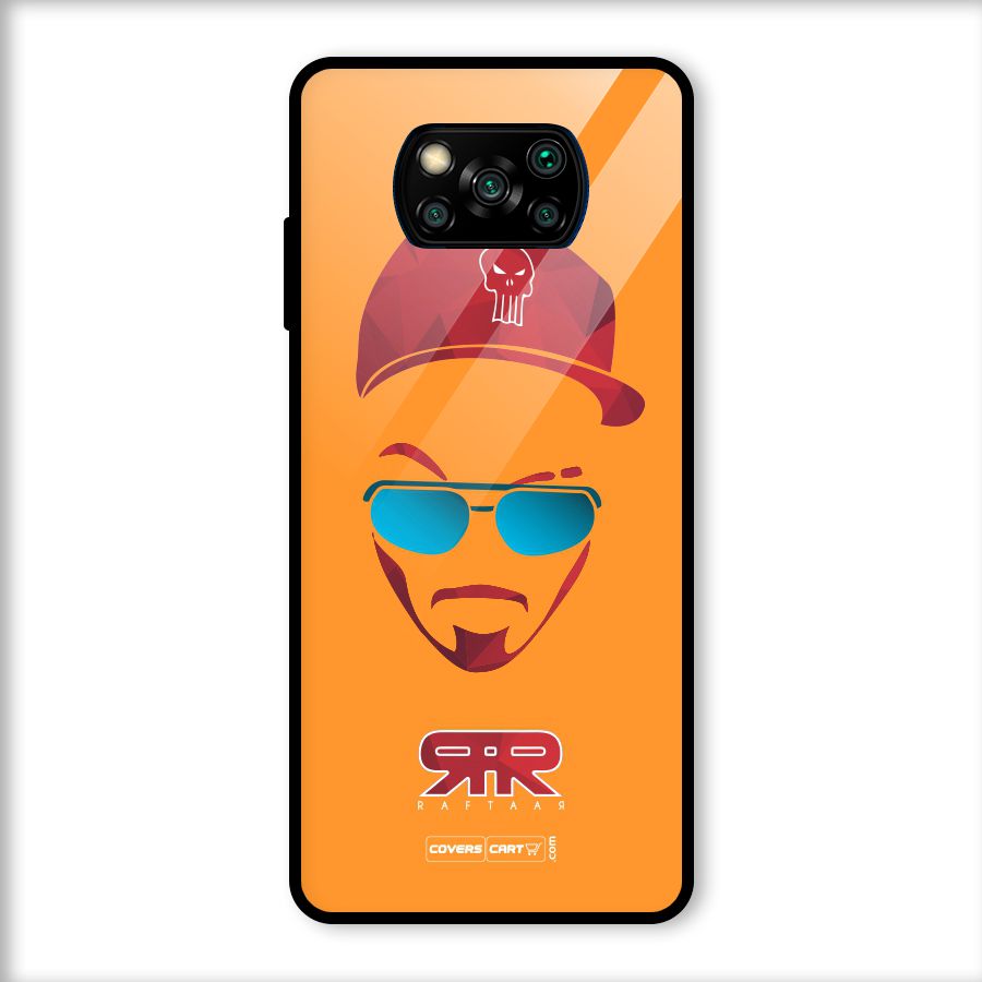 Raftaar Orange Glass Back Case for Poco X3