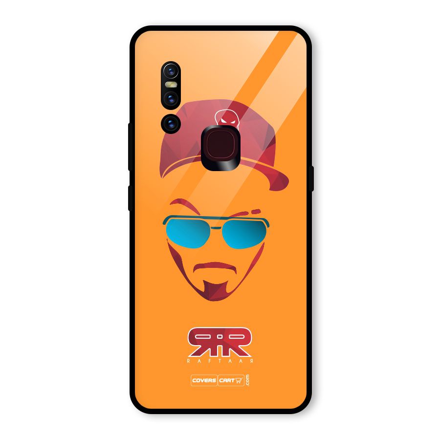Raftaar Orange Glass Back Case for Vivo V15
