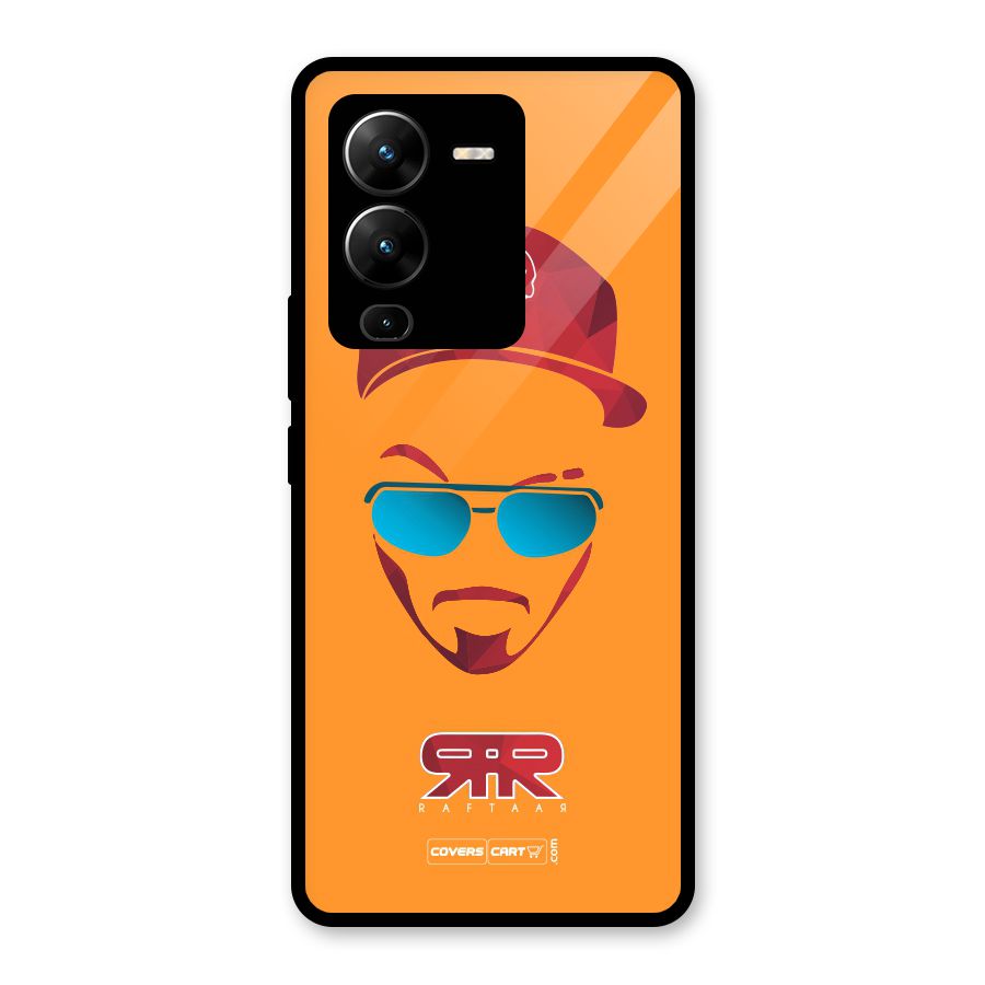 Raftaar Orange Glass Back Case for Vivo V25 Pro