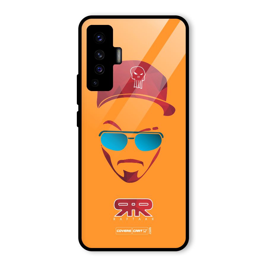 Raftaar Orange Glass Back Case for Vivo X50