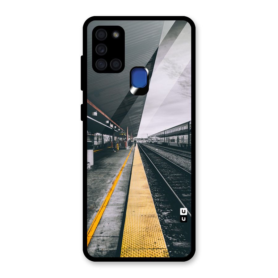 Railway Track Glass Back Case for Galaxy A21s