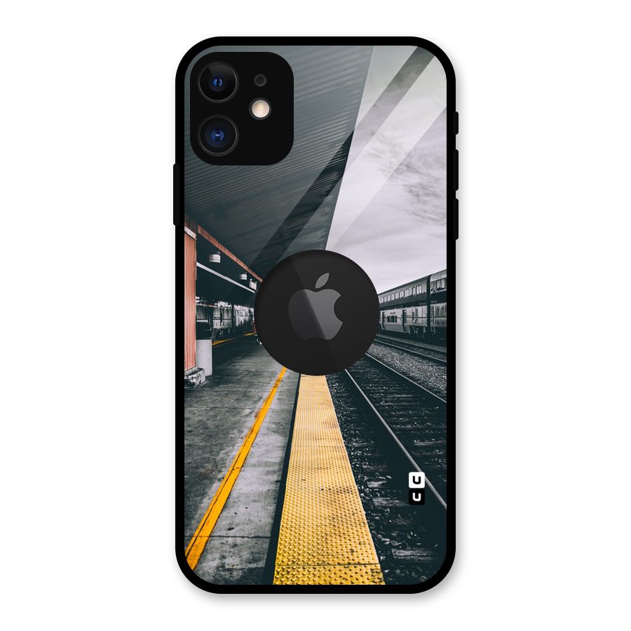 Railway Track Glass Back Case for iPhone 11 Logo Cut
