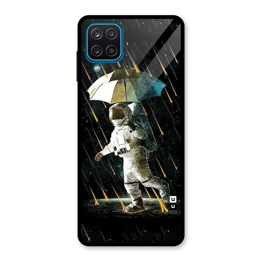 Rain Spaceman Glass Back Case for Galaxy A12