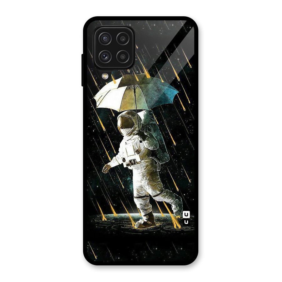 Rain Spaceman Glass Back Case for Galaxy A22 4G
