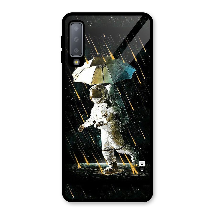 Rain Spaceman Glass Back Case for Galaxy A7 (2018)